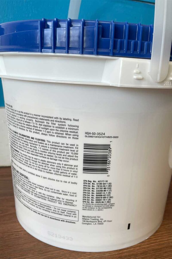 3 in Chlorine Tabs in 25 lb bucket